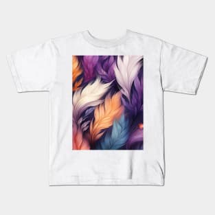 Vibrant Plumes: A Feathered Fantasy Kids T-Shirt